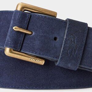 NWT Polo Ralph Lauren MEN'S BELT Blue leather belt